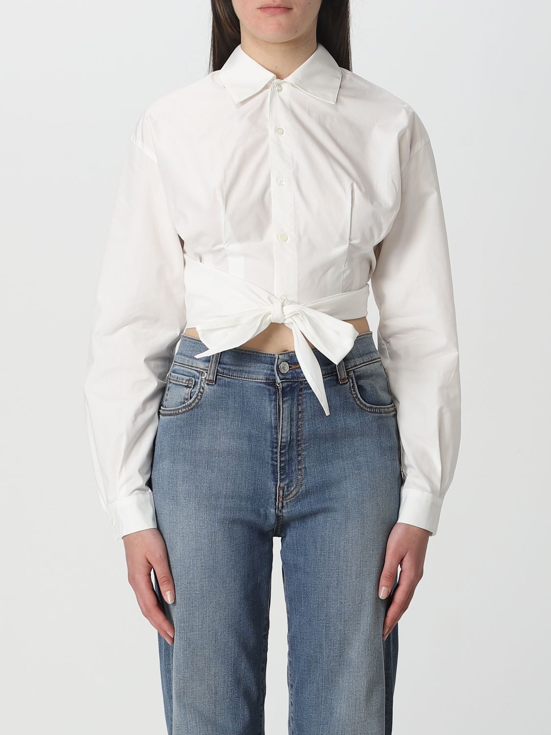 Shop Ami Alexandre Mattiussi Shirt Ami Paris Woman Color White