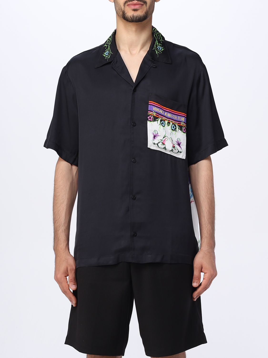 VERSACE JEANS COUTURE: shirt for man - Black | Versace Jeans Couture ...