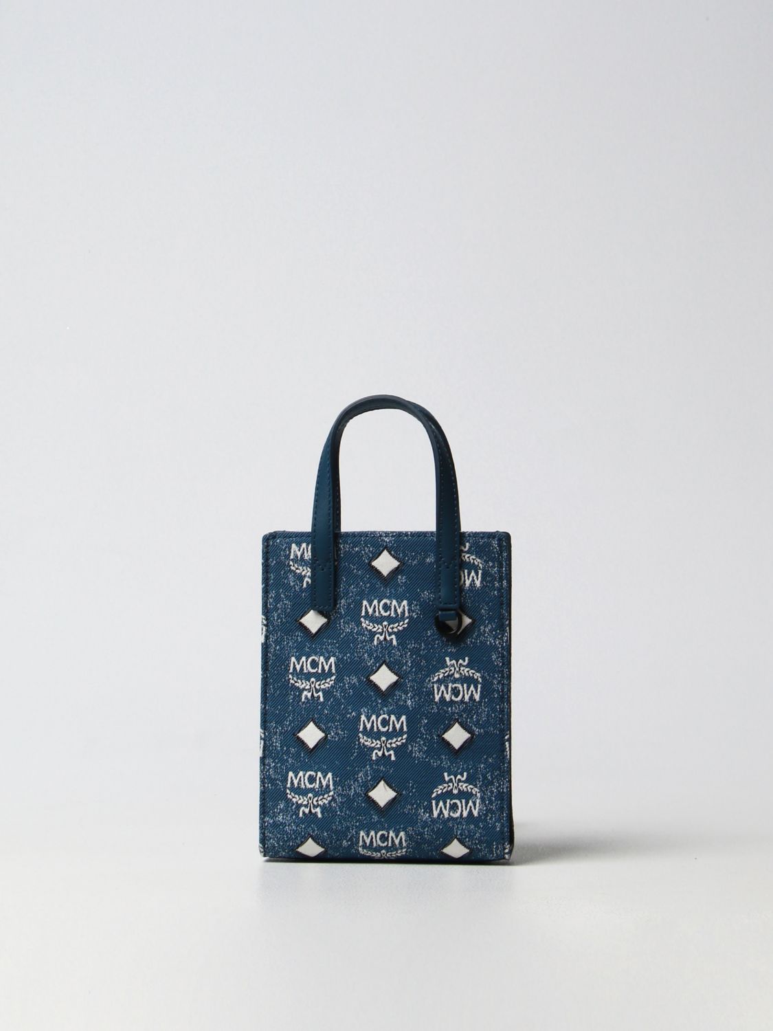 MCM: mini bag for woman - Blue  Mcm mini bag MMTDSTA02 online at