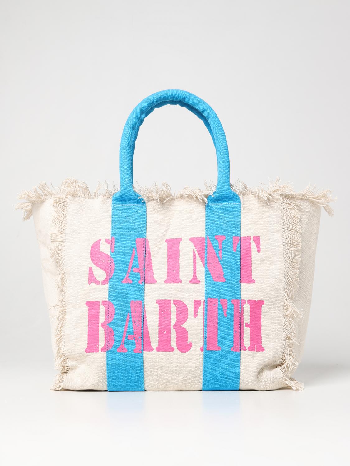 MC2 SAINT BARTH Borsa Vanity in canvas Bianco Borsa A Mano Mc2