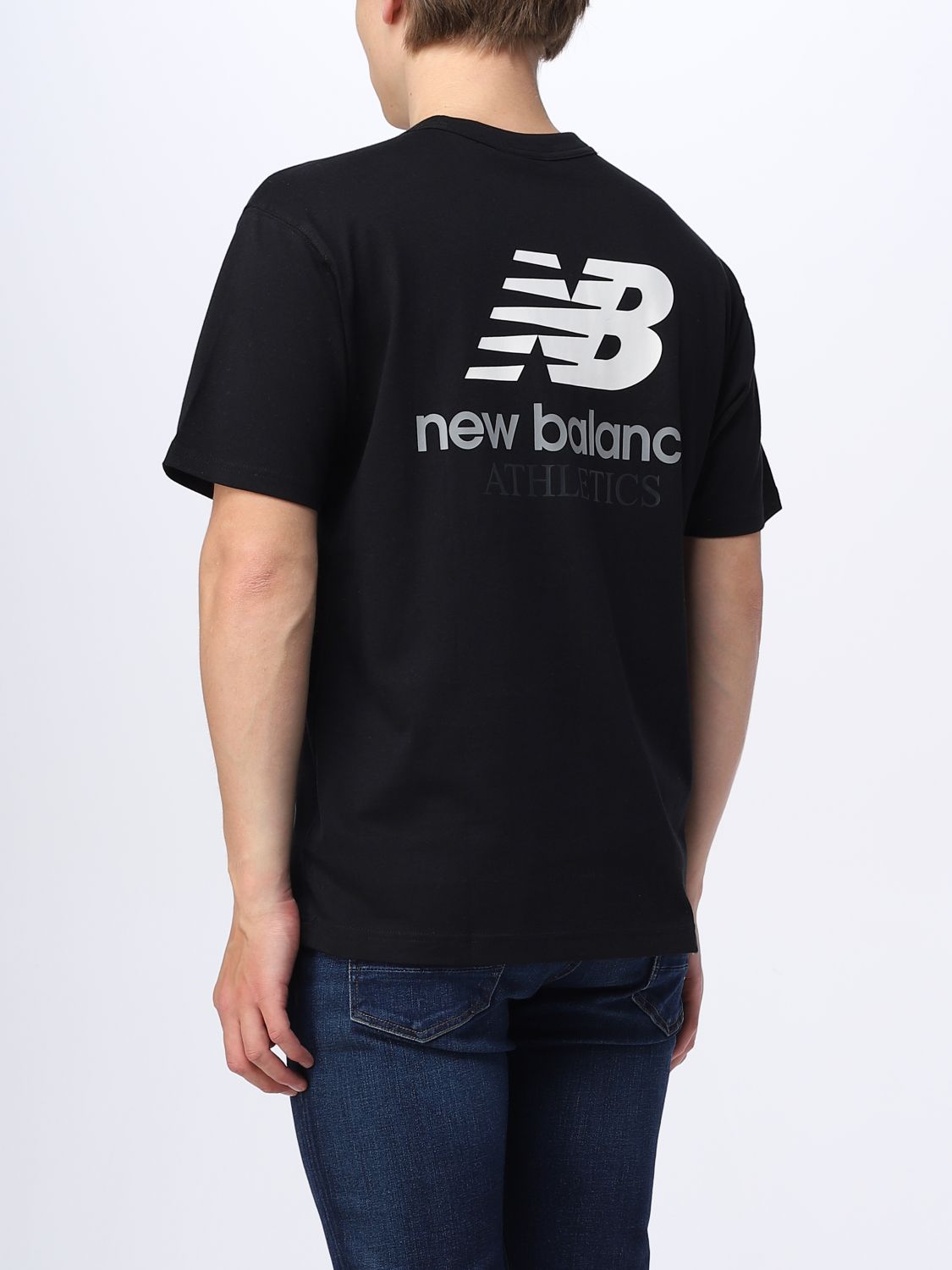 NEW BALANCE: t-shirt for man - Black | New Balance t-shirt MT31504BK ...