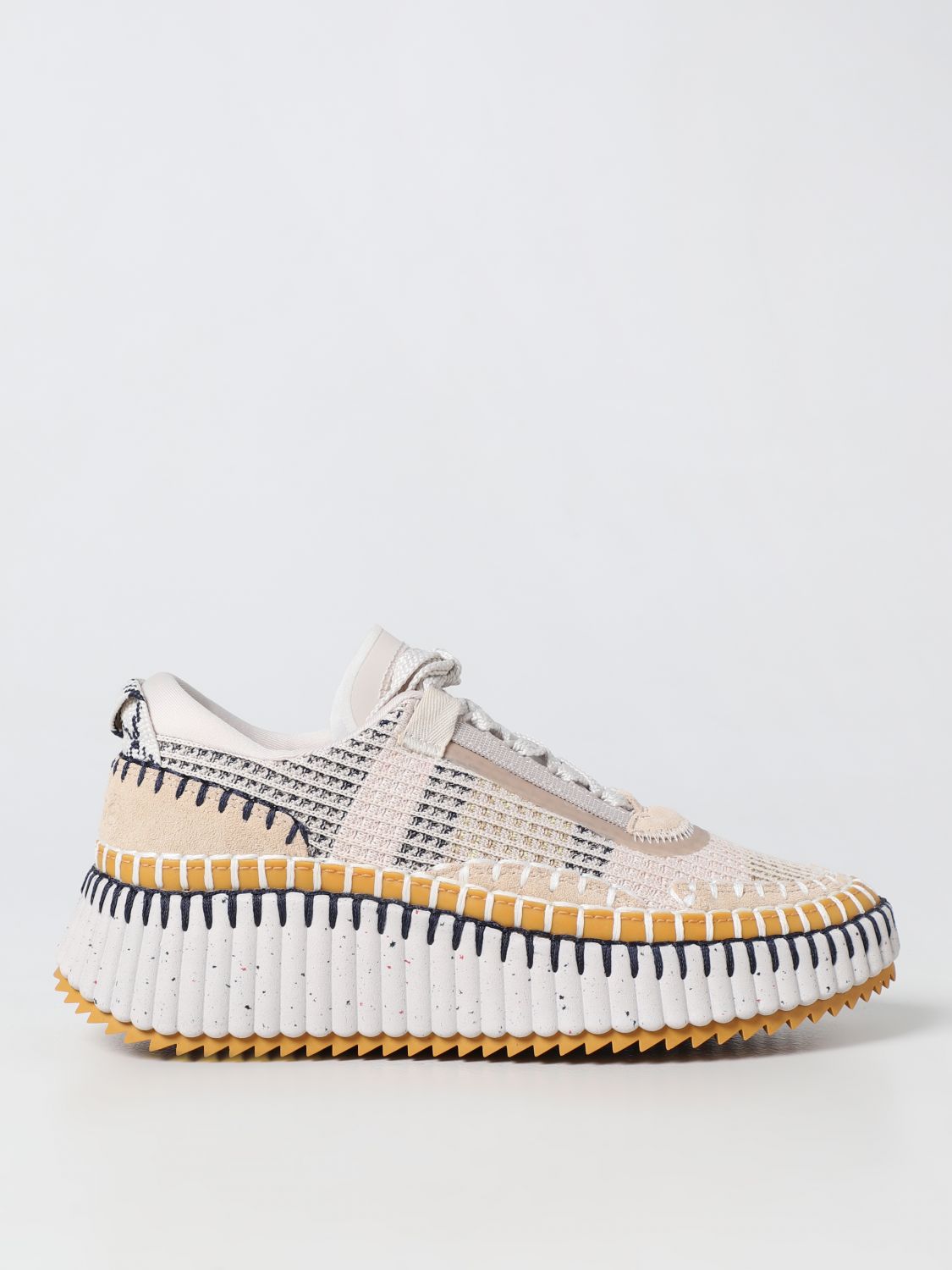 CHLOÉ NAMA SNEAKERS IN KNIT AND SUEDE,E44153005