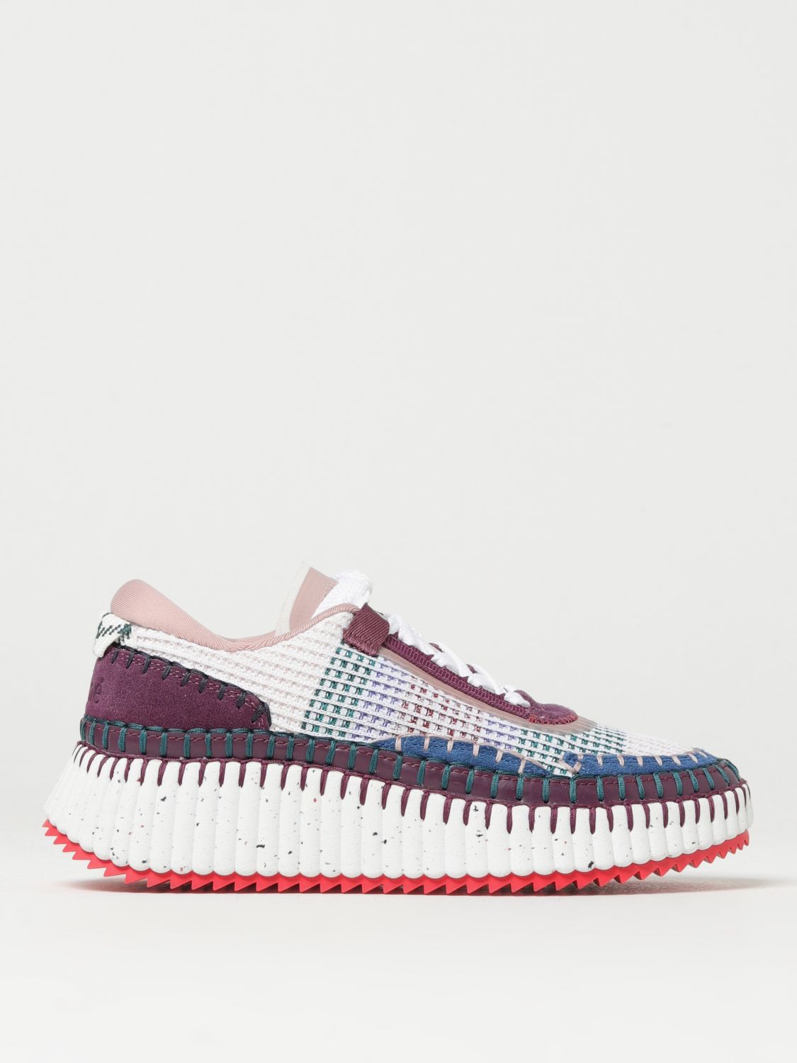 CHLOÉ NAMA SNEAKERS IN KNIT AND SUEDE,E44153019