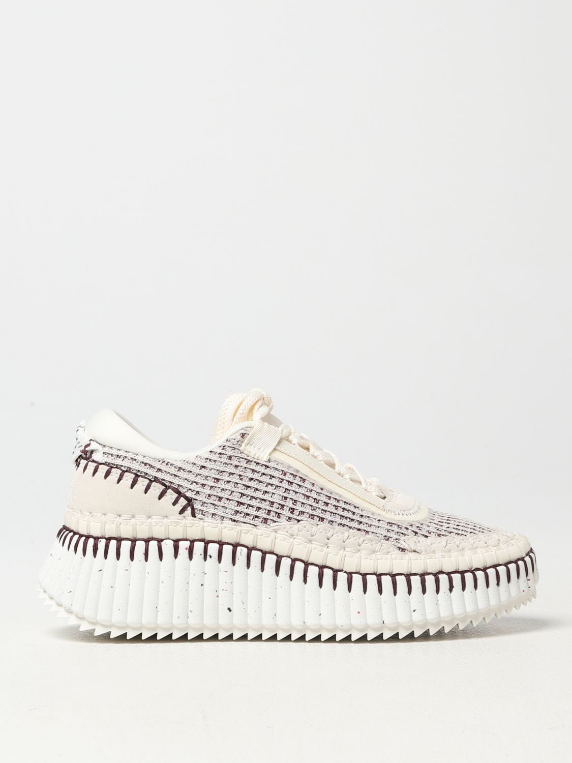 Chloé Nama Sneakers In Knit And Suede In Fa01