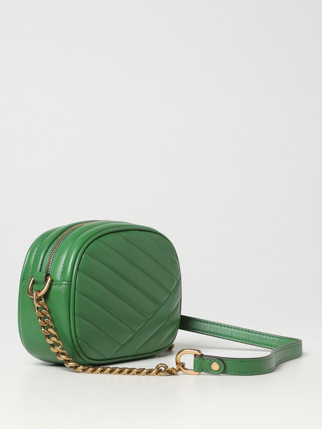 Tory Burch Kira Chevron Small Camera Bag Crossbody Bags in Green