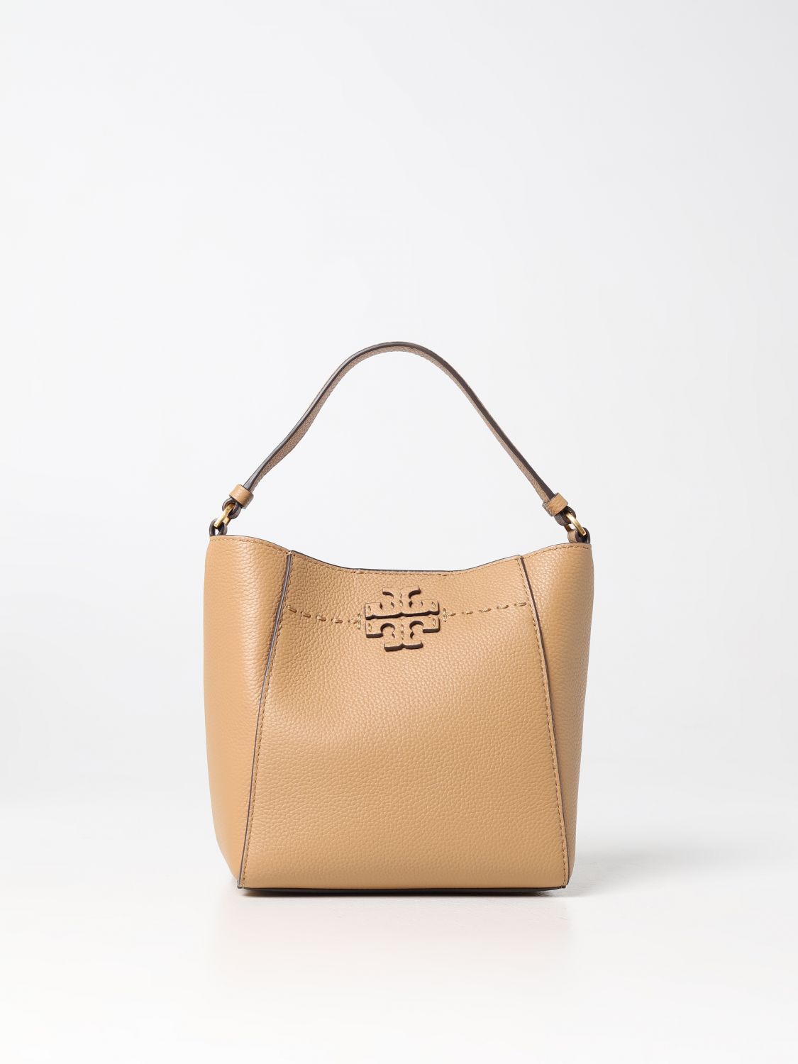 Leather mini bag Tory Burch Beige in Leather - 24955575