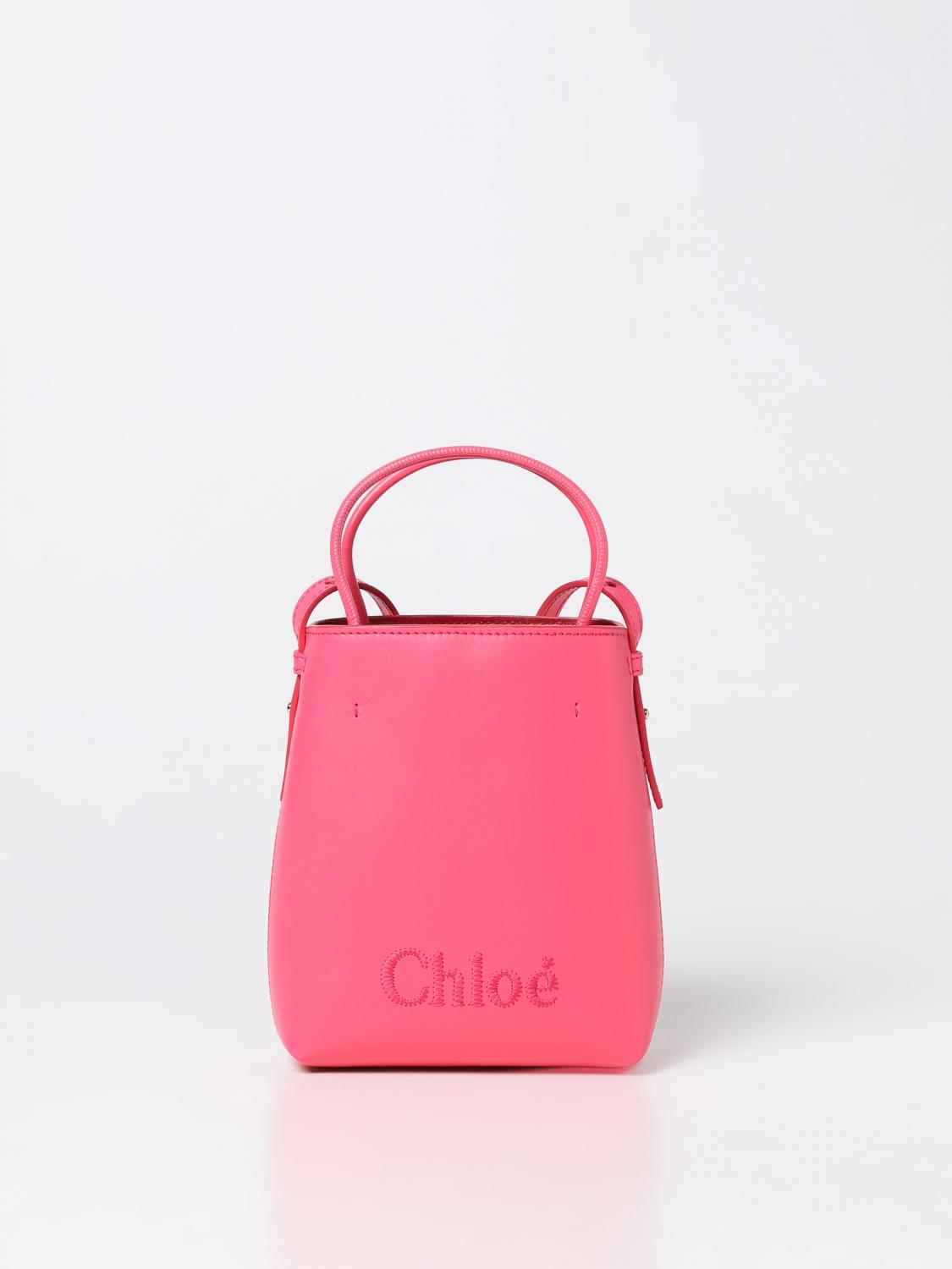 Chloé Sense Bag In Smooth Leather In Pink