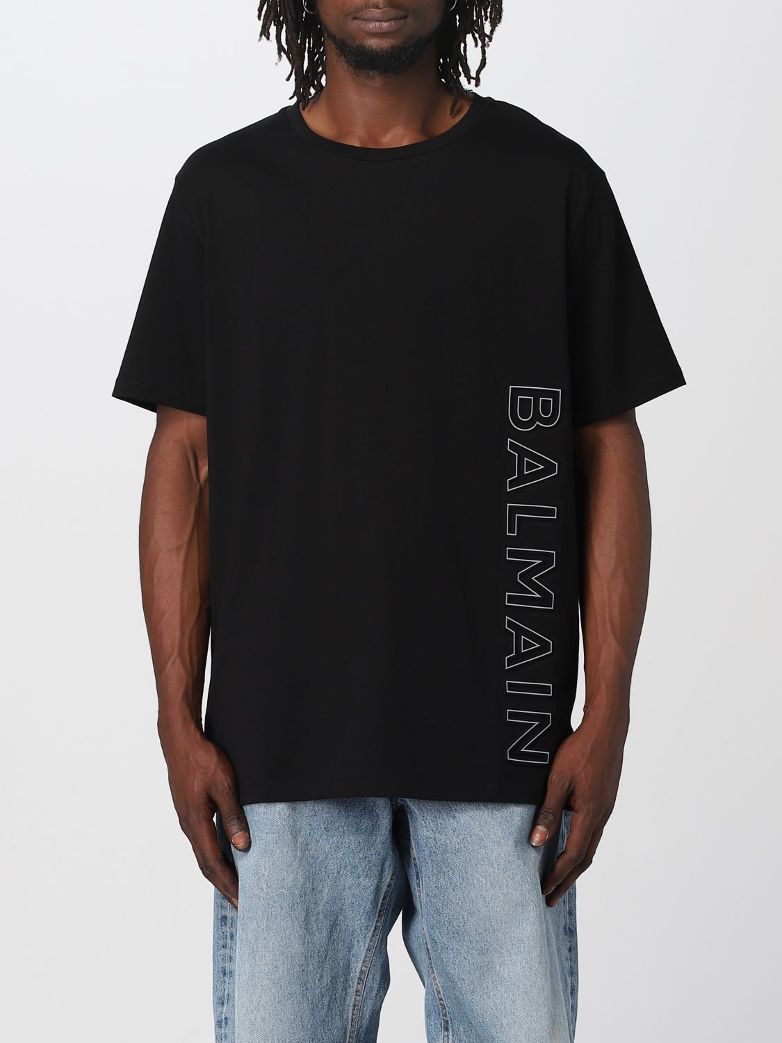 Shop Balmain T-shirt In Cotton In Black