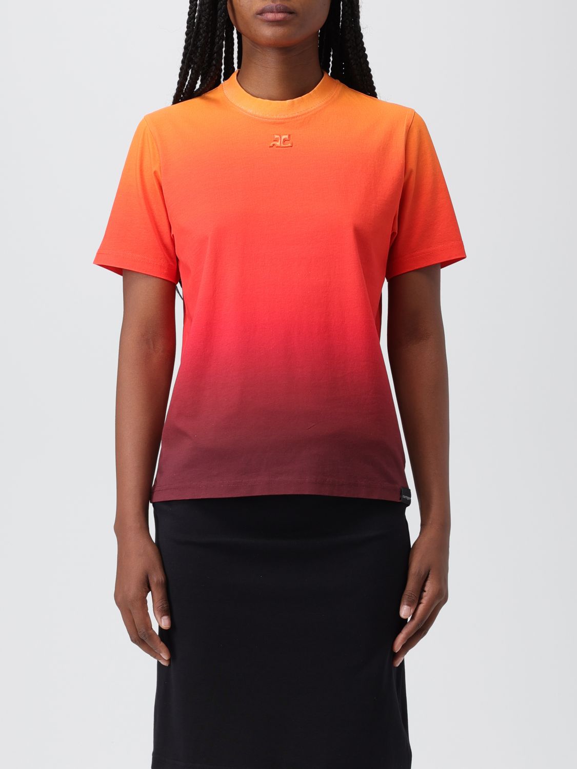 Shop Courrèges T-shirt  Woman Color Multicolor