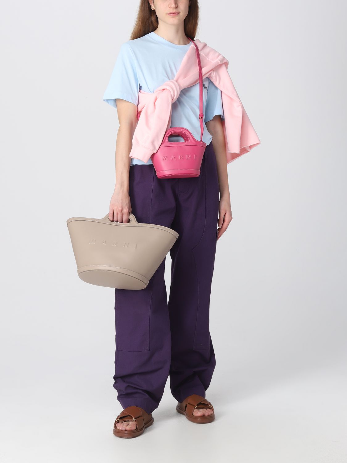 Marni Tropicalia - Tote bag for Woman - Pink - BMMP0096U0LV589-00C61