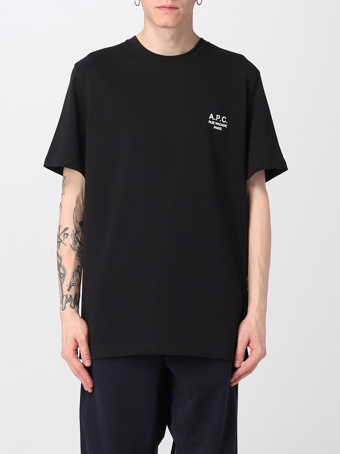 Apc A.p.c. Raymond T Shirt With Embroidered Logo In Black