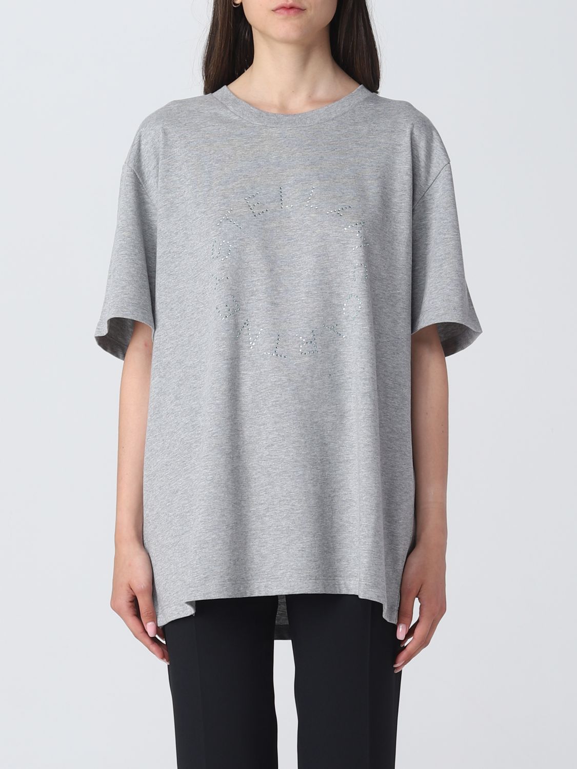 Shop Stella Mccartney Cotton T-shirt In Grey