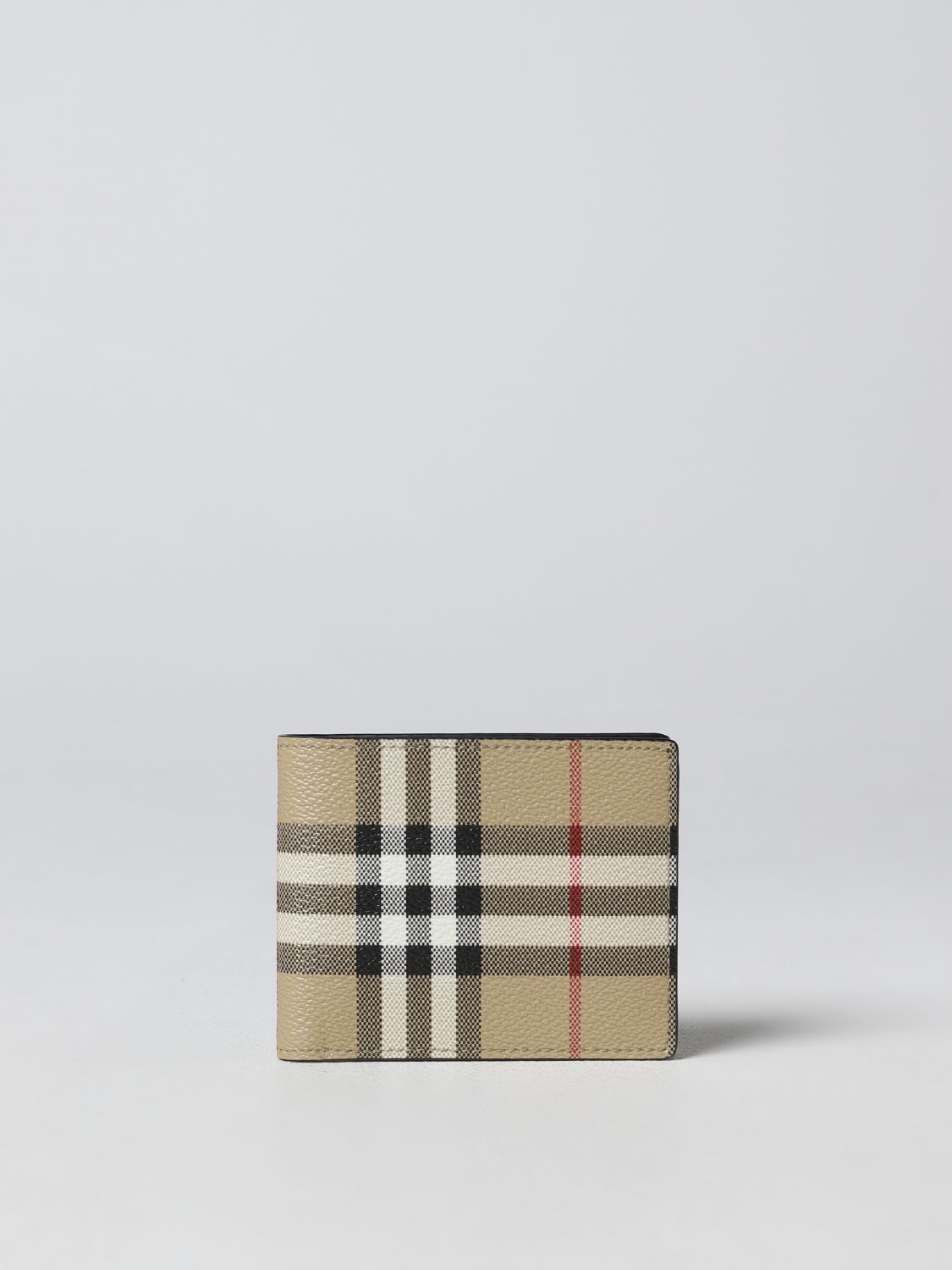 BURBERRY: card holder in coated cotton - Beige