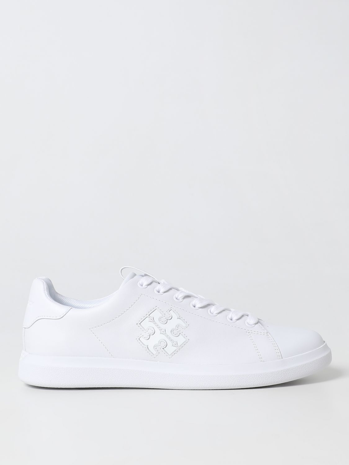 Shop Tory Burch Howell Sneakers In Smooth Leather In White 1