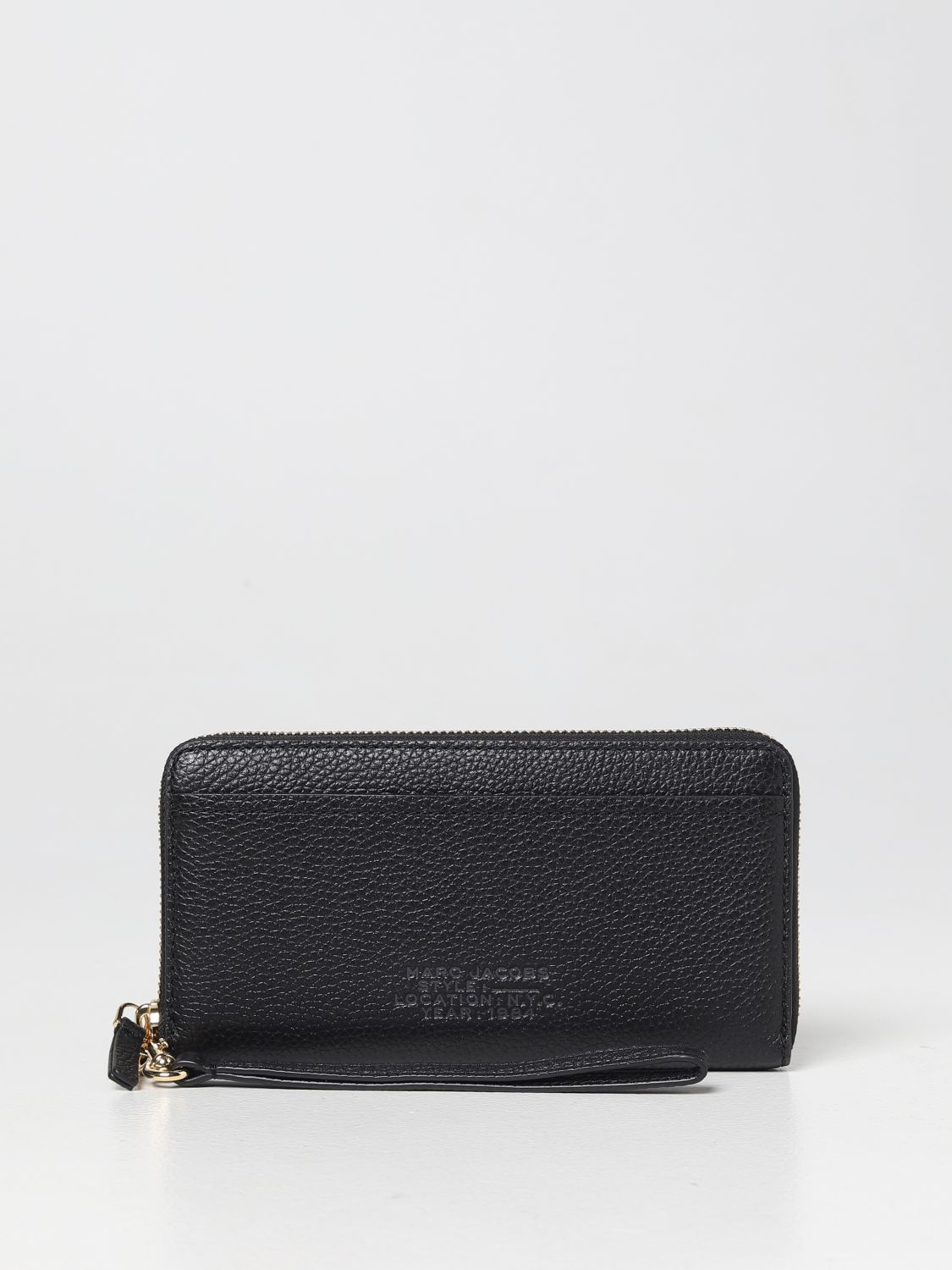 MARC JACOBS: wallet in grained leather - Black | Marc Jacobs