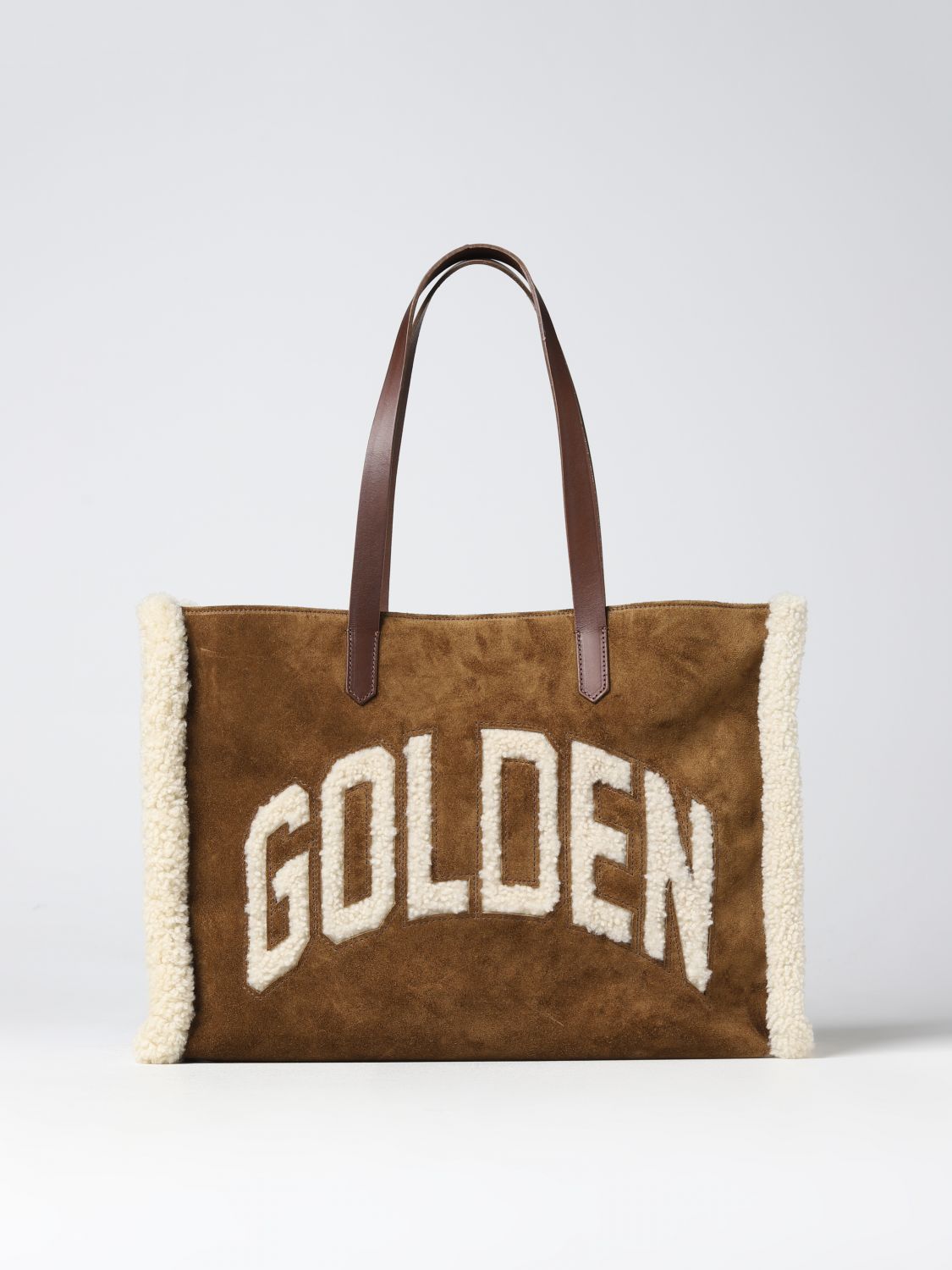 Shop Golden Goose Bag In Suede And Merino Wool In Brown