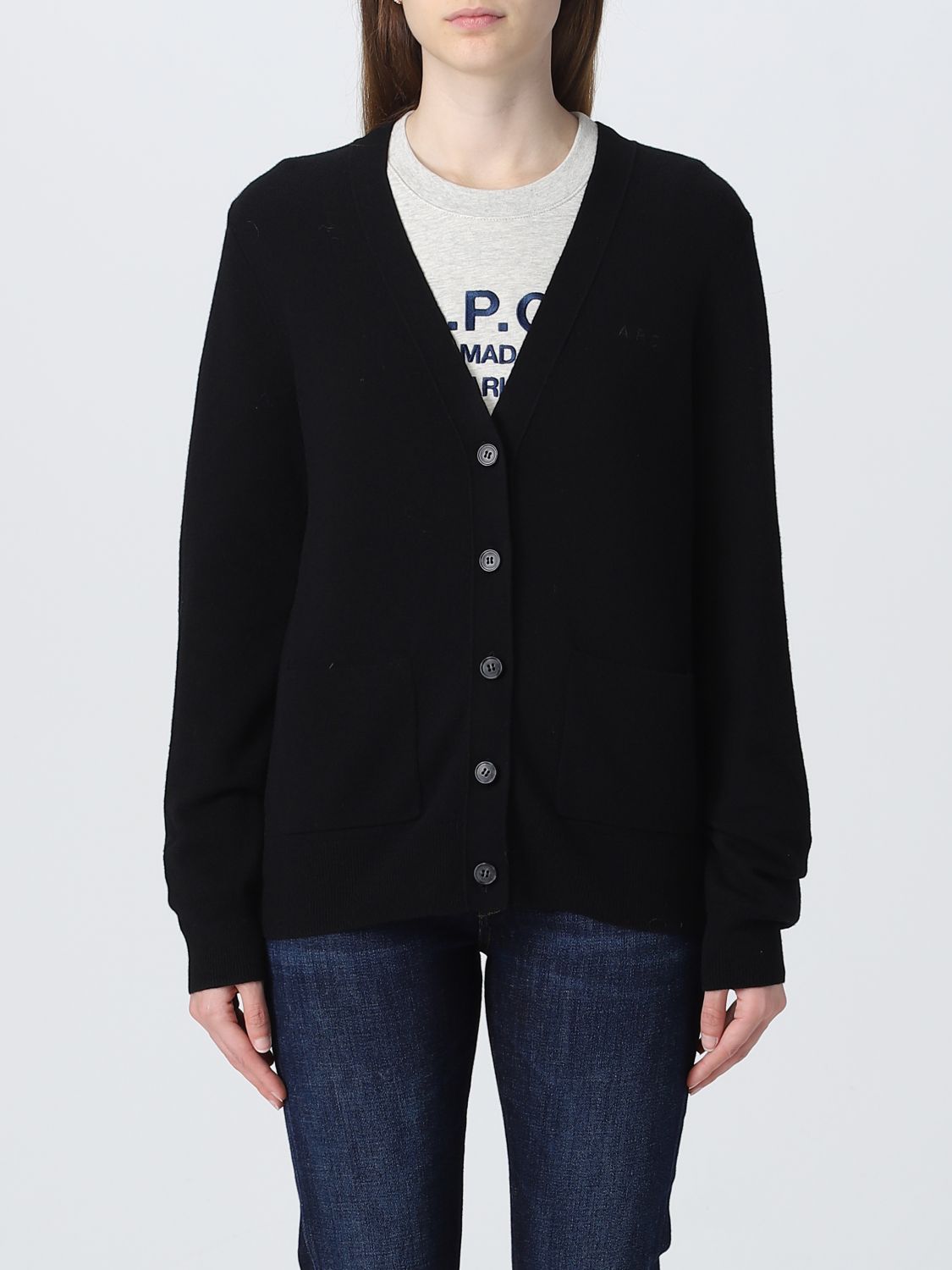 A.P.C.: cardigan for woman - Black | A.p.c. cardigan WVBBYF22239