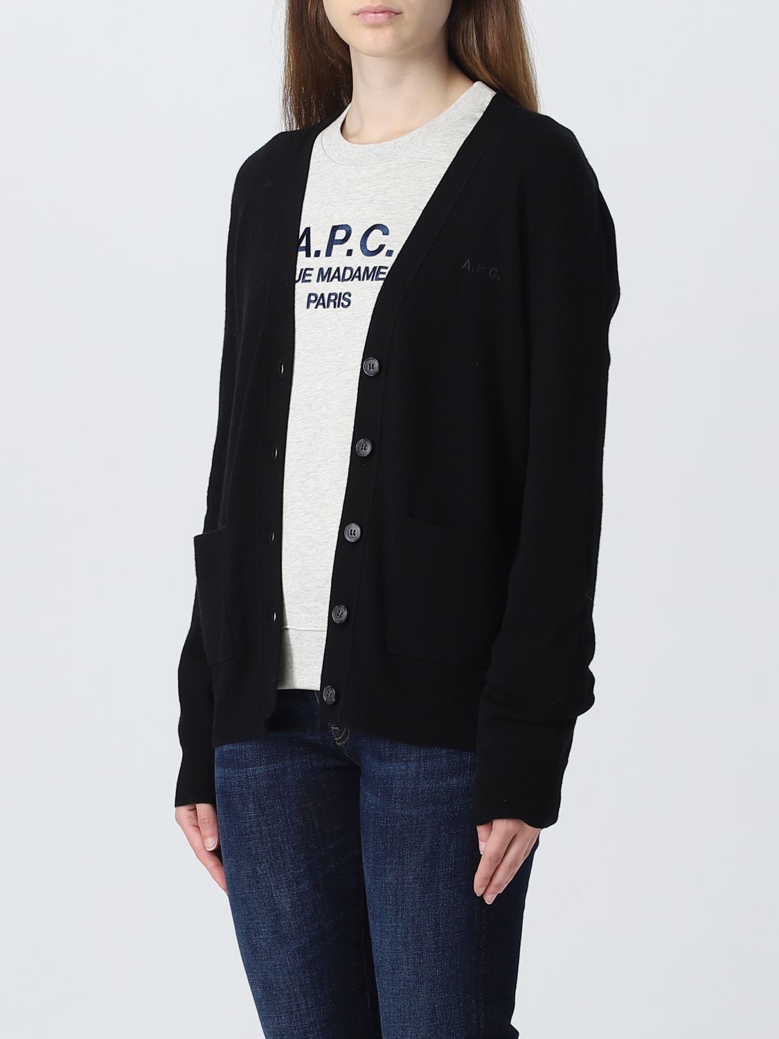 A.P.C.: cardigan for woman - Black | A.p.c. cardigan WVBBYF22239