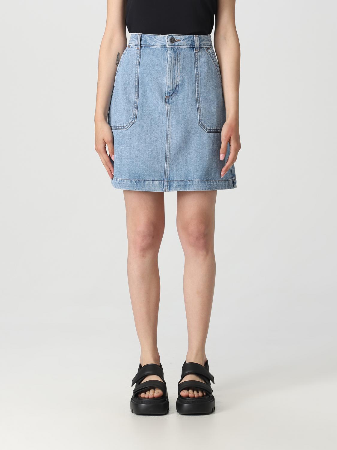 Apc Denim Skirt In Blue