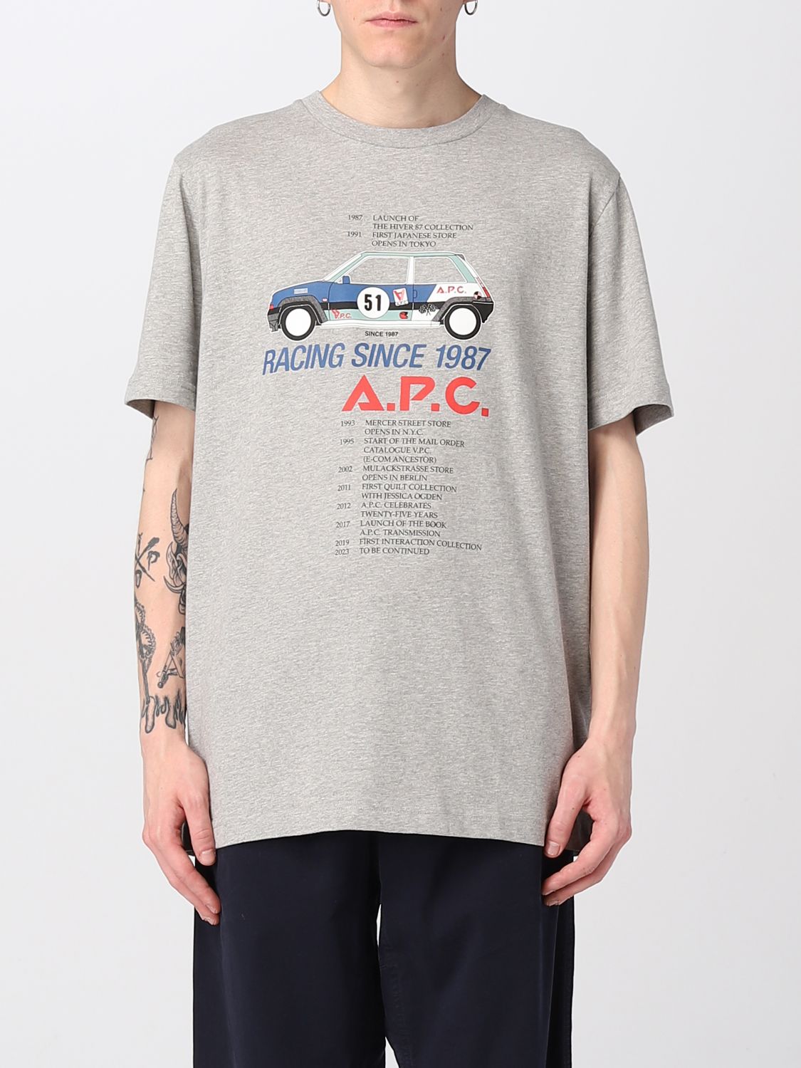 APC T恤 A.P.C. 男士 颜色 灰色,E47383020
