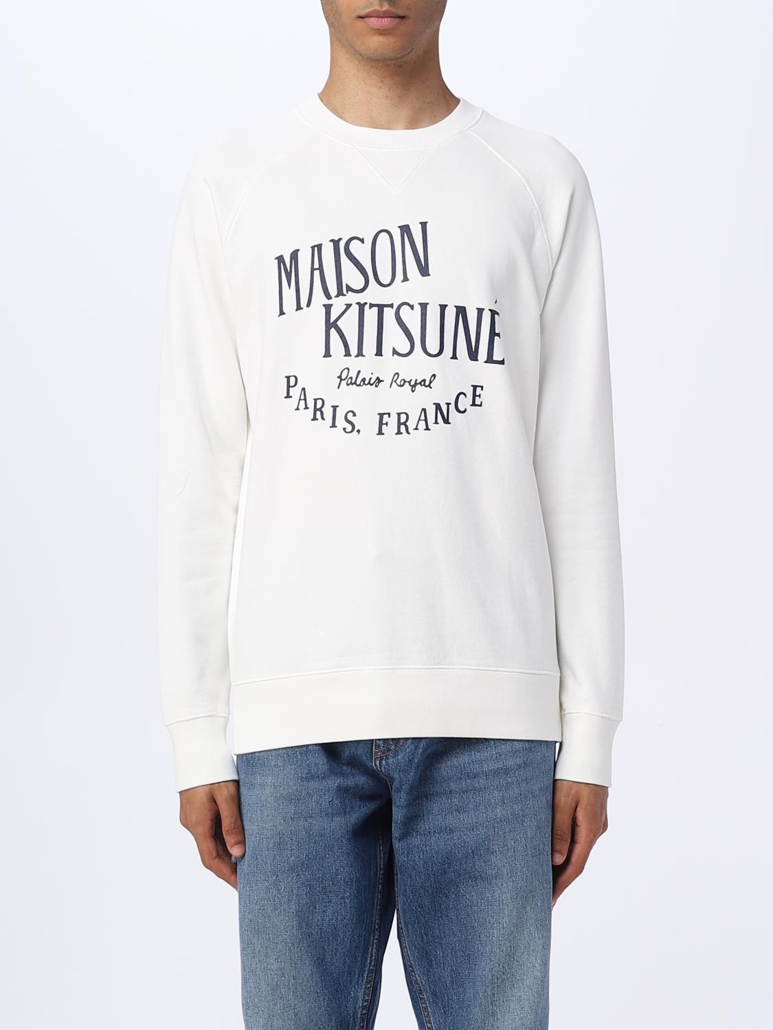 Maison Kitsuné Man Sweatshirt Off White Size S Cotton In White