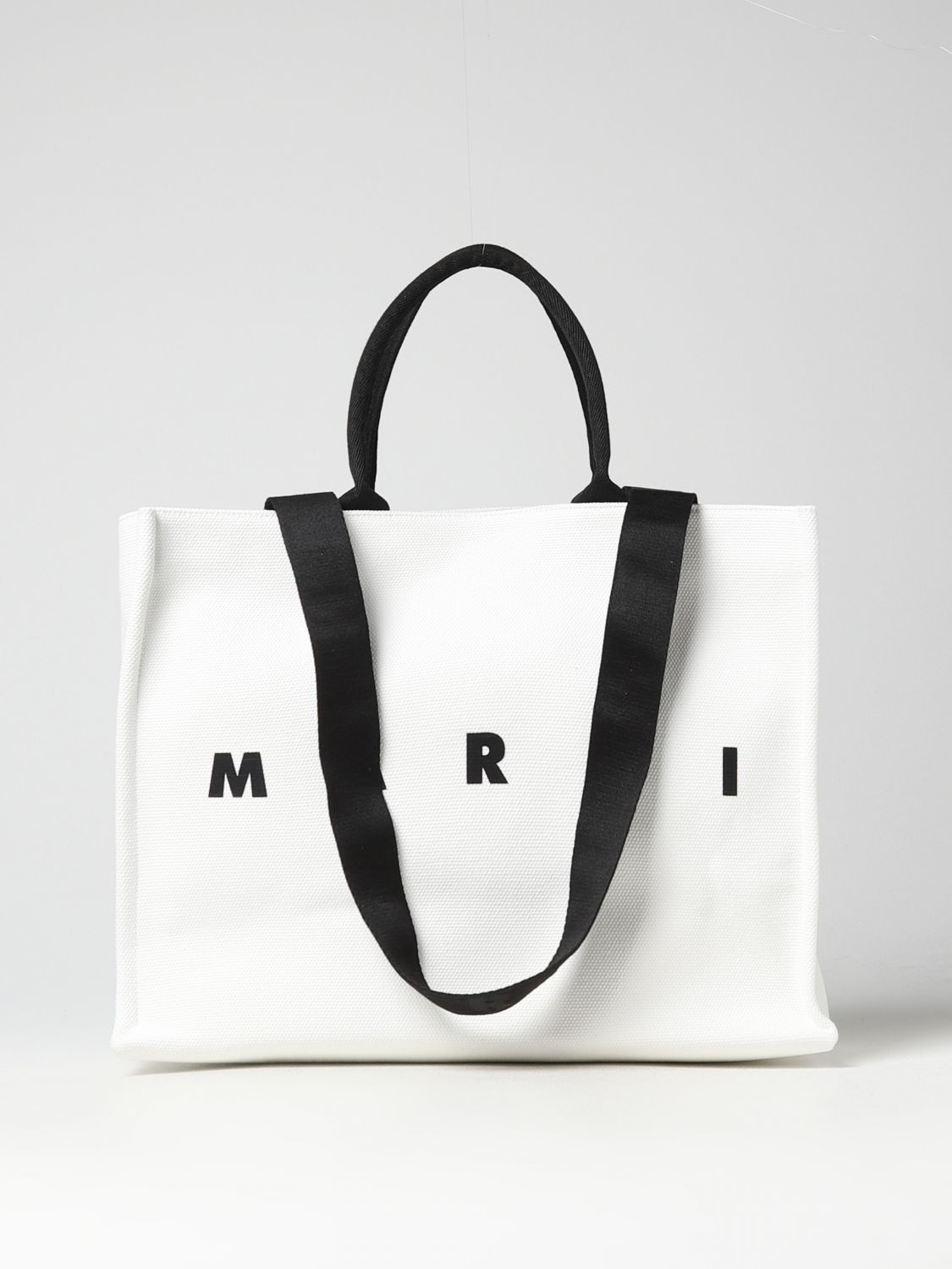 Shop Marni Bag In Canvas In White