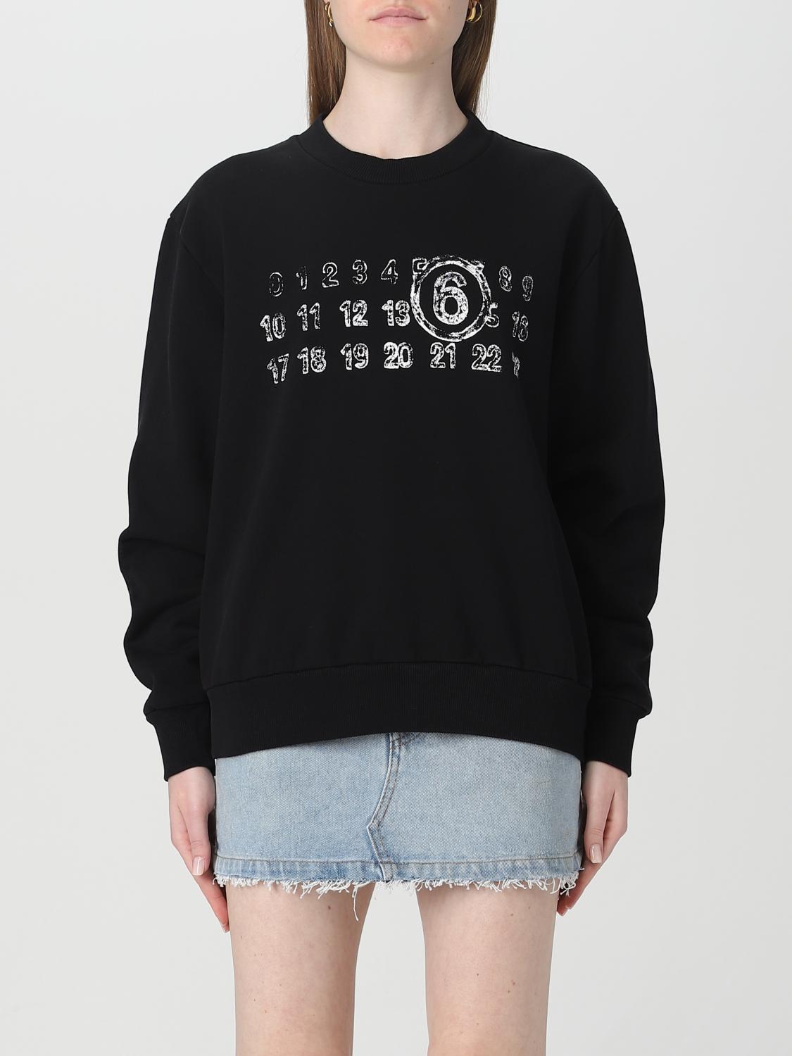 Mm6 Maison Margiela Black Jacquard Logo Sweater In Black