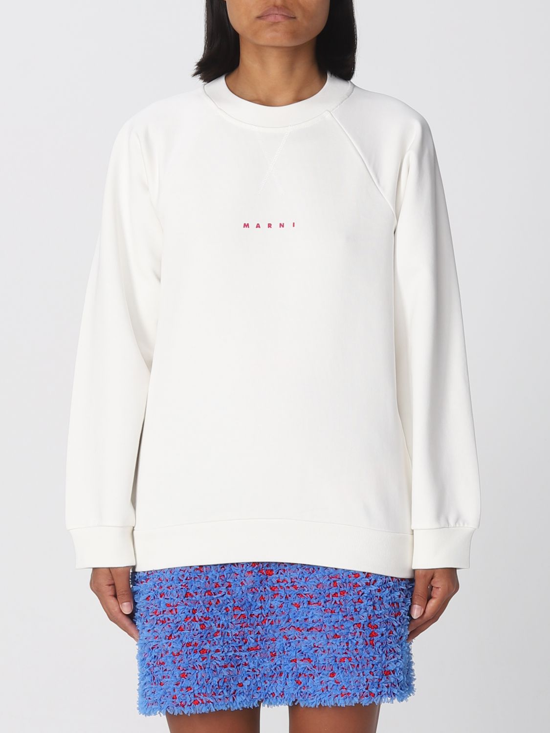 Shop Marni Sweatshirt In Cotton In White