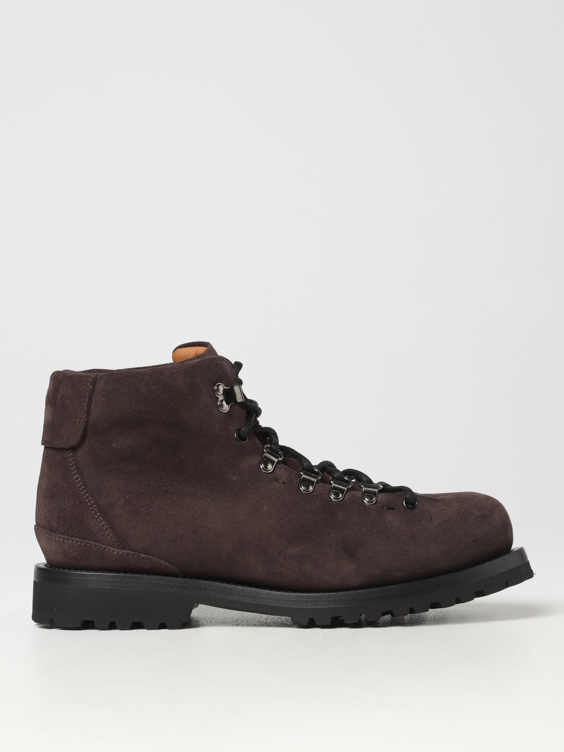 Buttero Lace-up Leather Boots In Coffee
