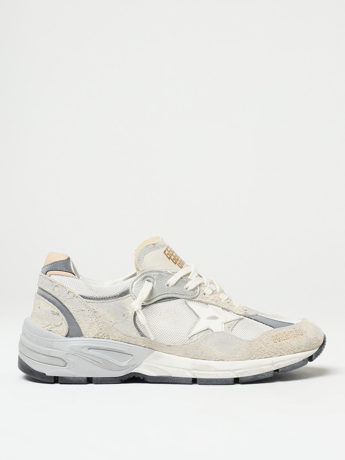 Golden Goose White Low-top Sneakers With Suede Inserts And Side Star In Leather Man In White