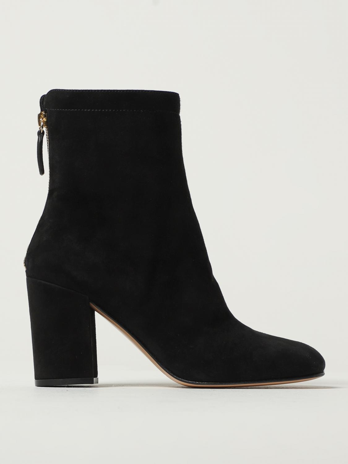 Gianvito Rossi Block-heel Suede Ankle Boots In Black