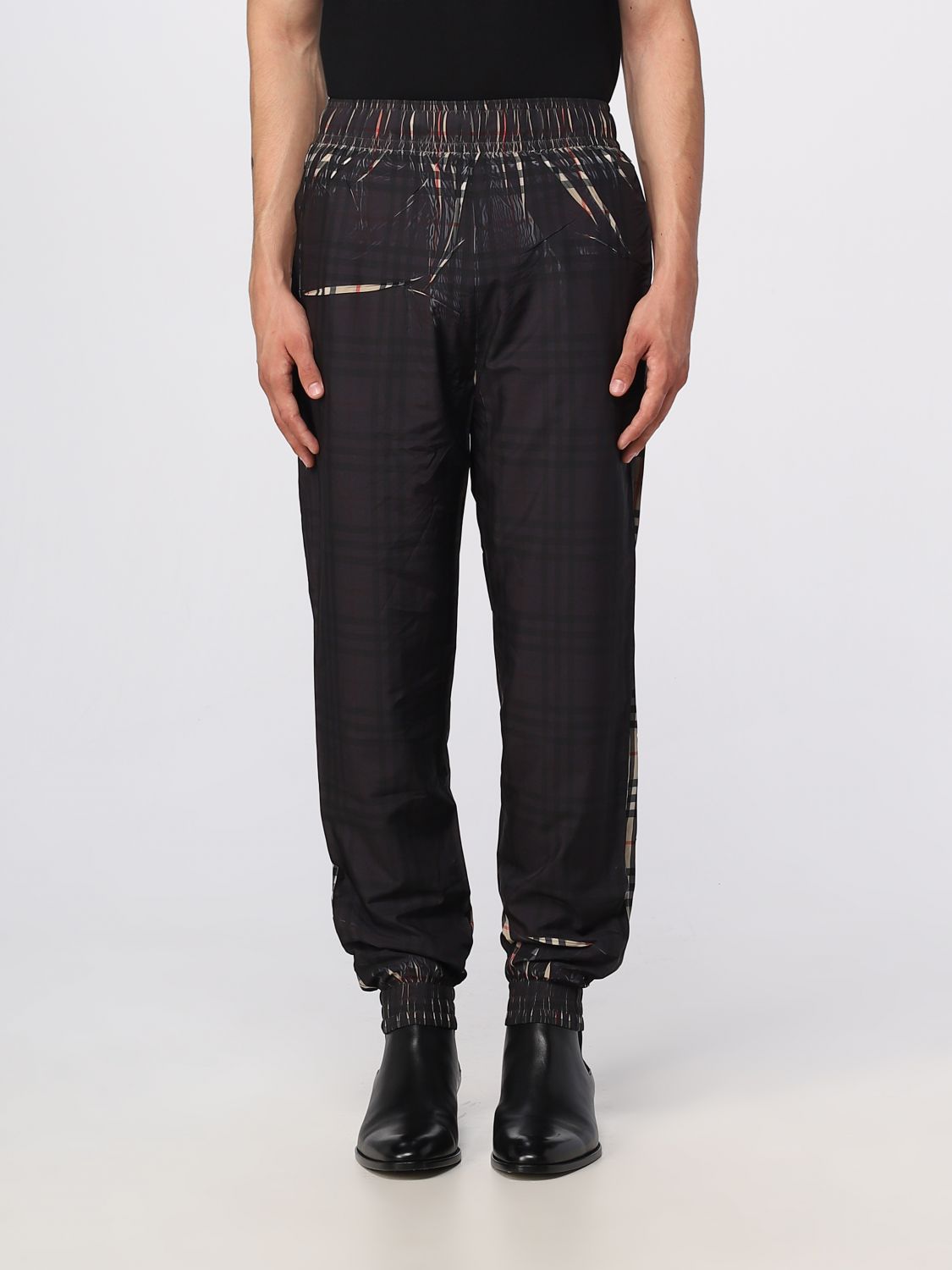 BURBERRY: men's pants - Black | Burberry pants 8070981 online at GIGLIO.COM