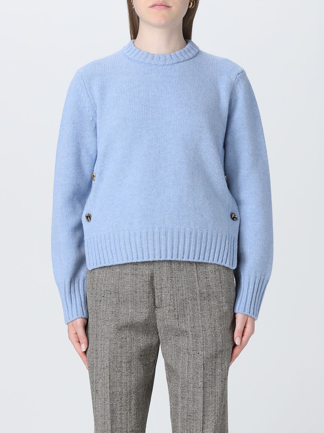 Shop Bottega Veneta Sweater In Wool In Blue