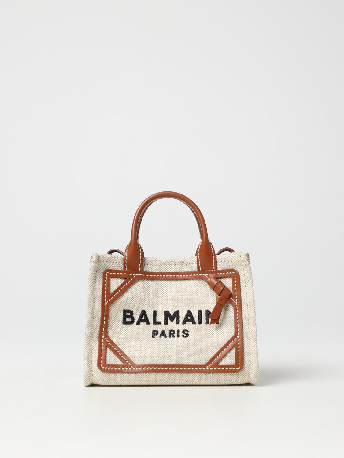 BALMAIN: Borsa B-Army In Canvas E Pelle - Beige | Borsa Mini Balmain ...