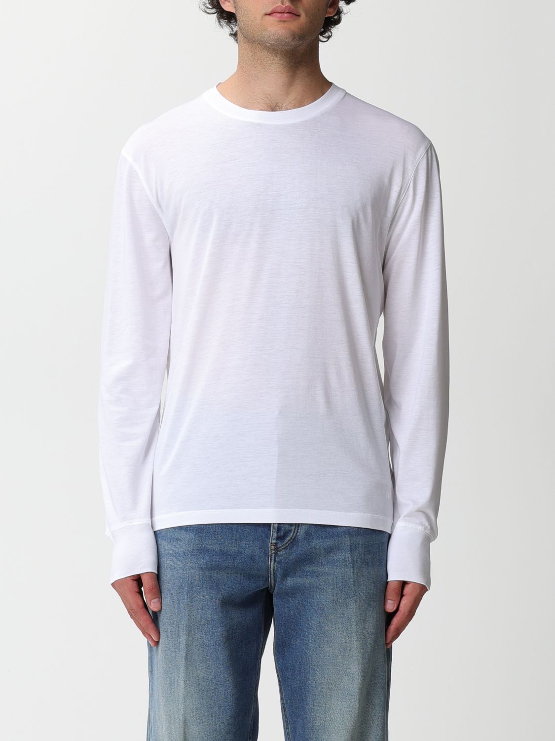 TOM FORD T-SHIRT IN LYOCELL AND COTTON,E49243001