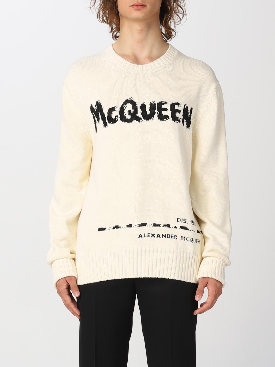 Alexander Mcqueen Graffiti Intarsia-knit Jumper In White
