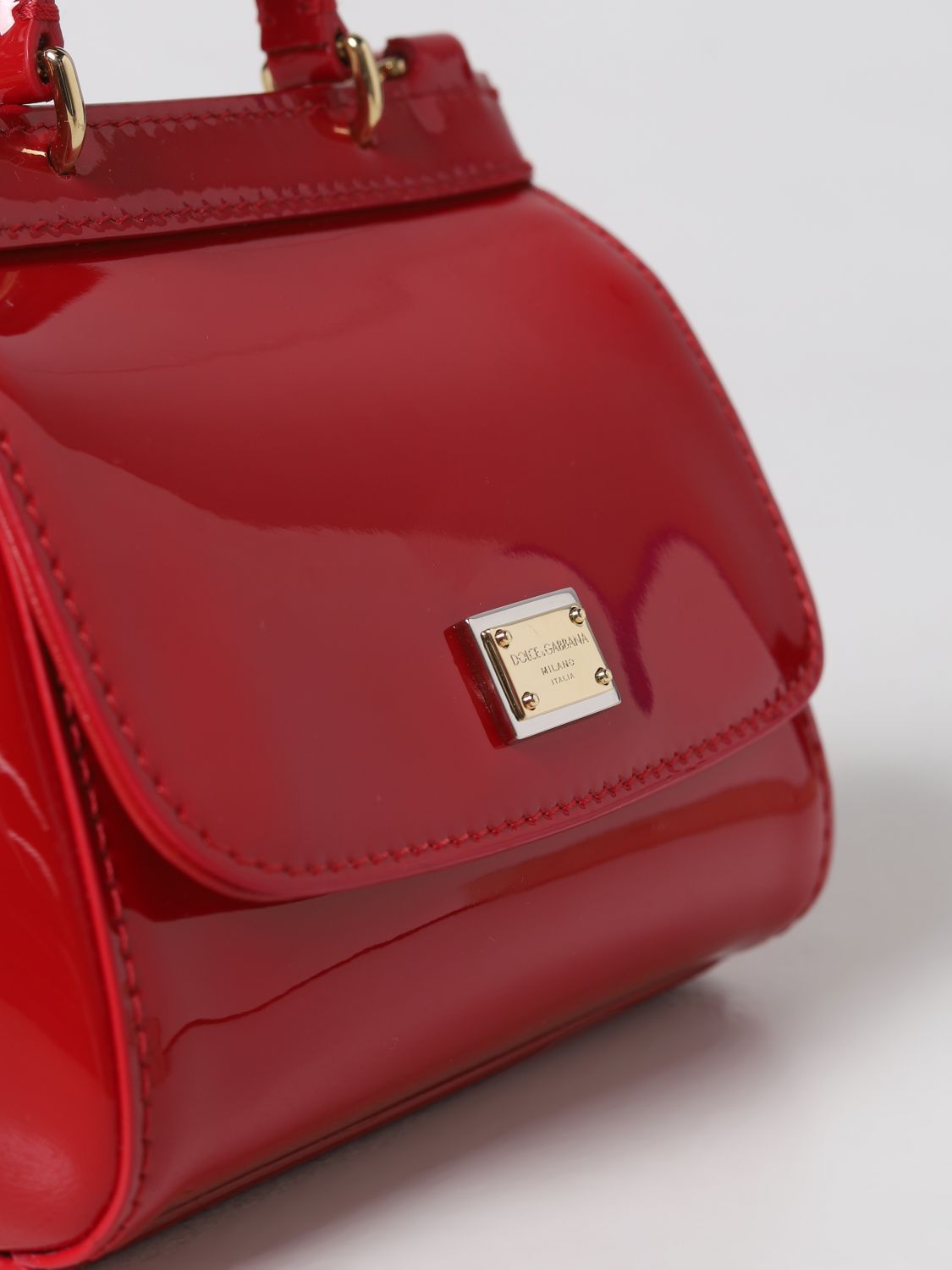 DOLCE & GABBANA: Sicily bag in patent leather - Red  Dolce & Gabbana  clutch EB0003A1067 online at