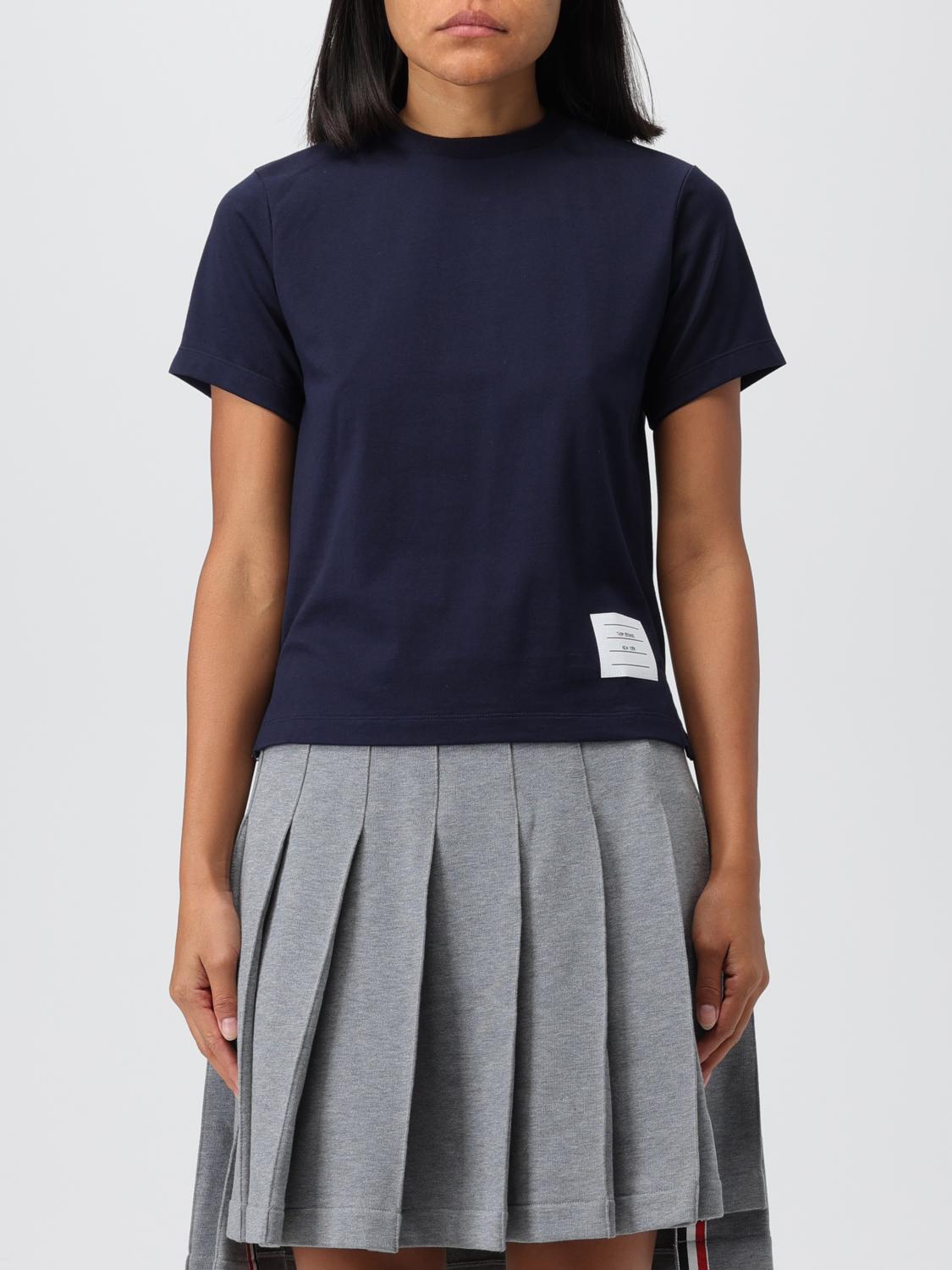 Thom Browne Cotton T-shirt In Blue