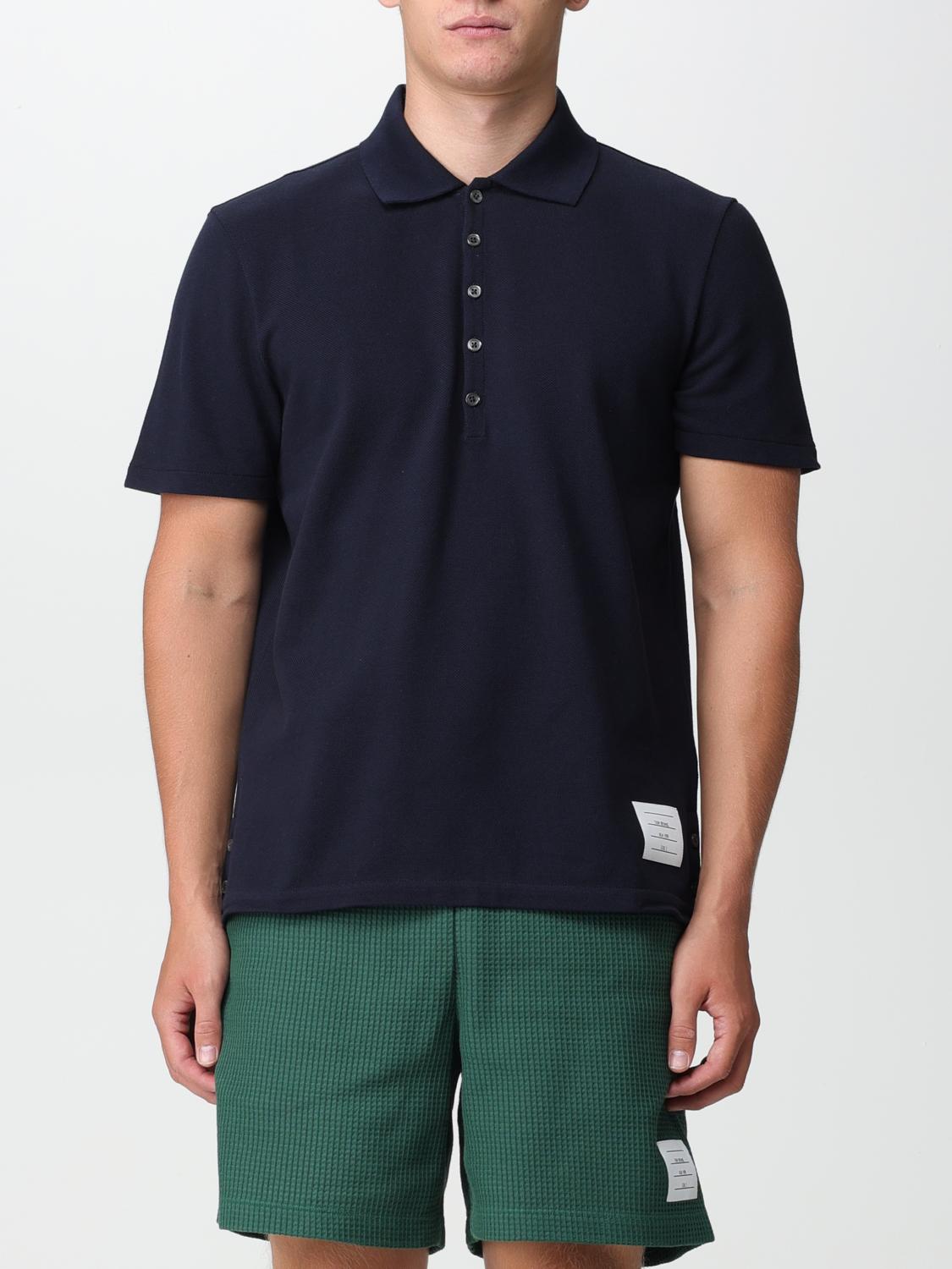 THOM BROWNE Cotton Piqué Polo with Logo　THOM BROWNE ロゴ入りコットンピケポロシャツ THOM