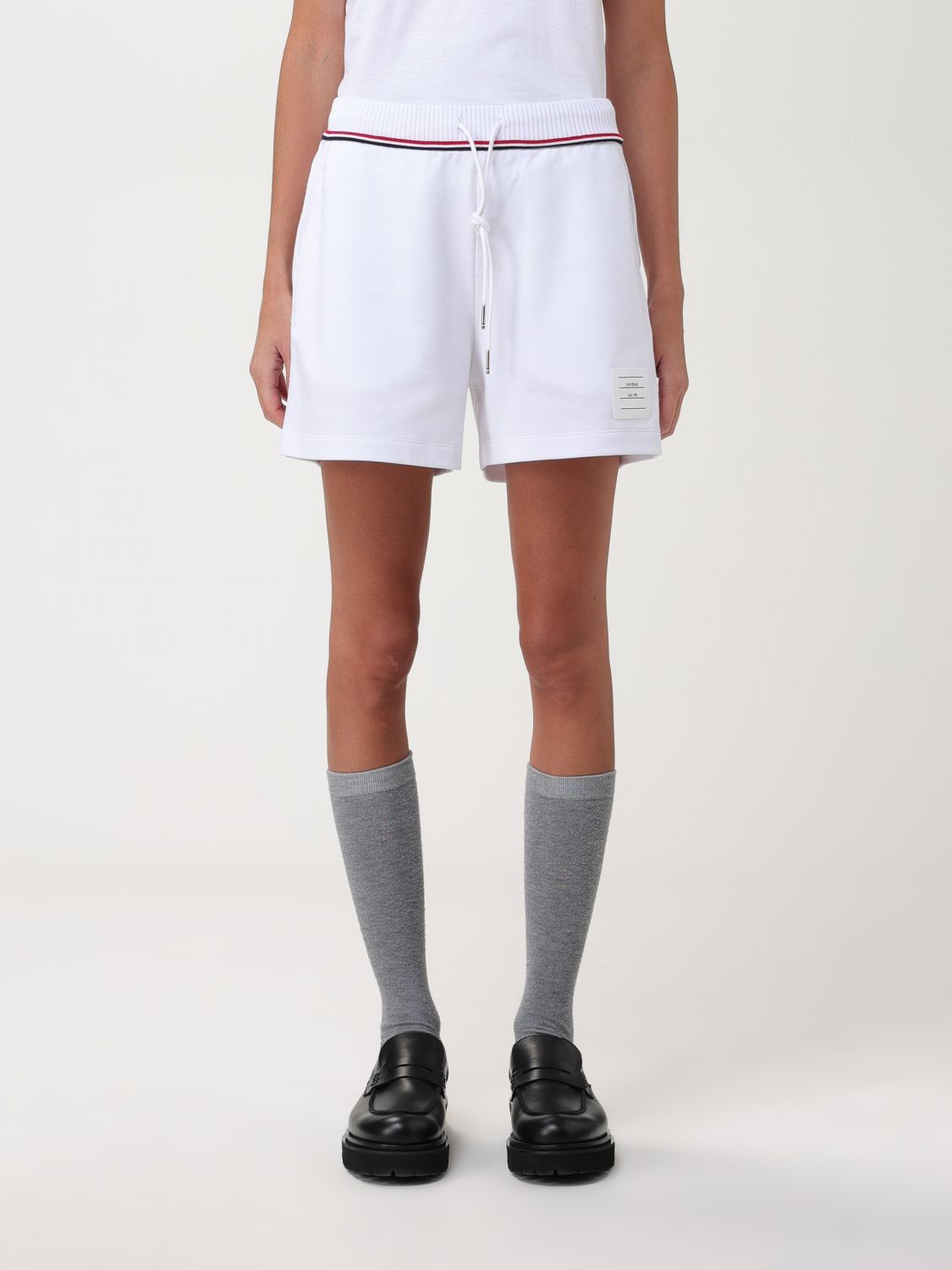 Shop Thom Browne Cotton Shorts In White