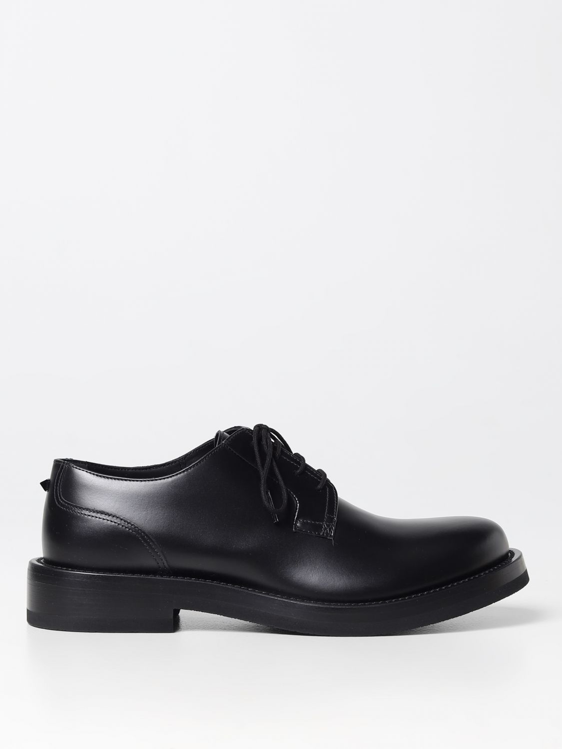 Shop Valentino Derby In Leather In Black