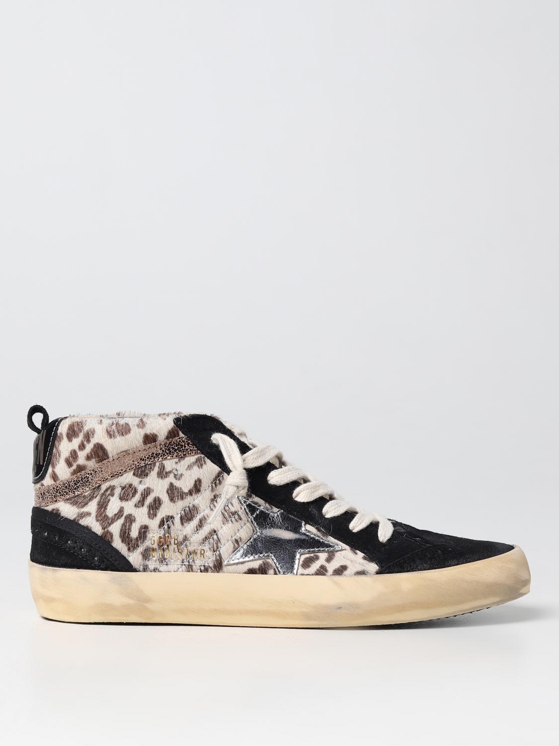 GOLDEN GOOSE: Mid Star sneakers in animal print pony leather and