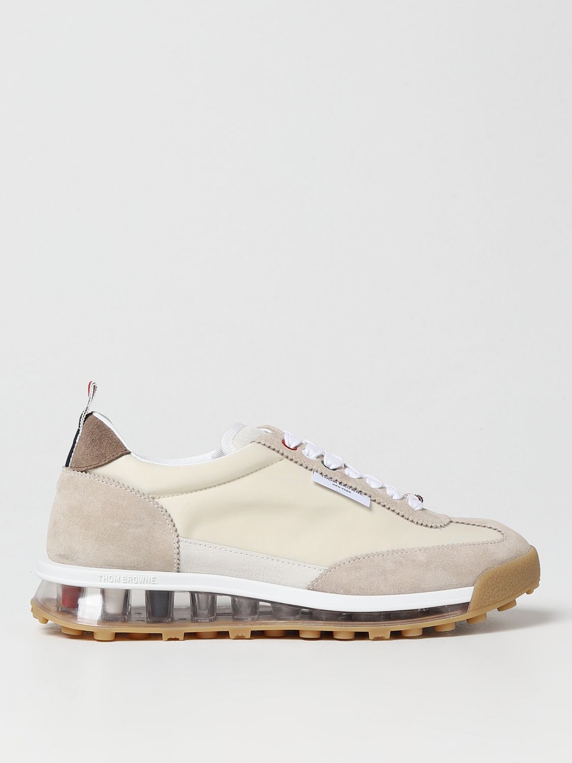 Shop Thom Browne Tech Runner Sneakers In Suede And Nylon In Brown