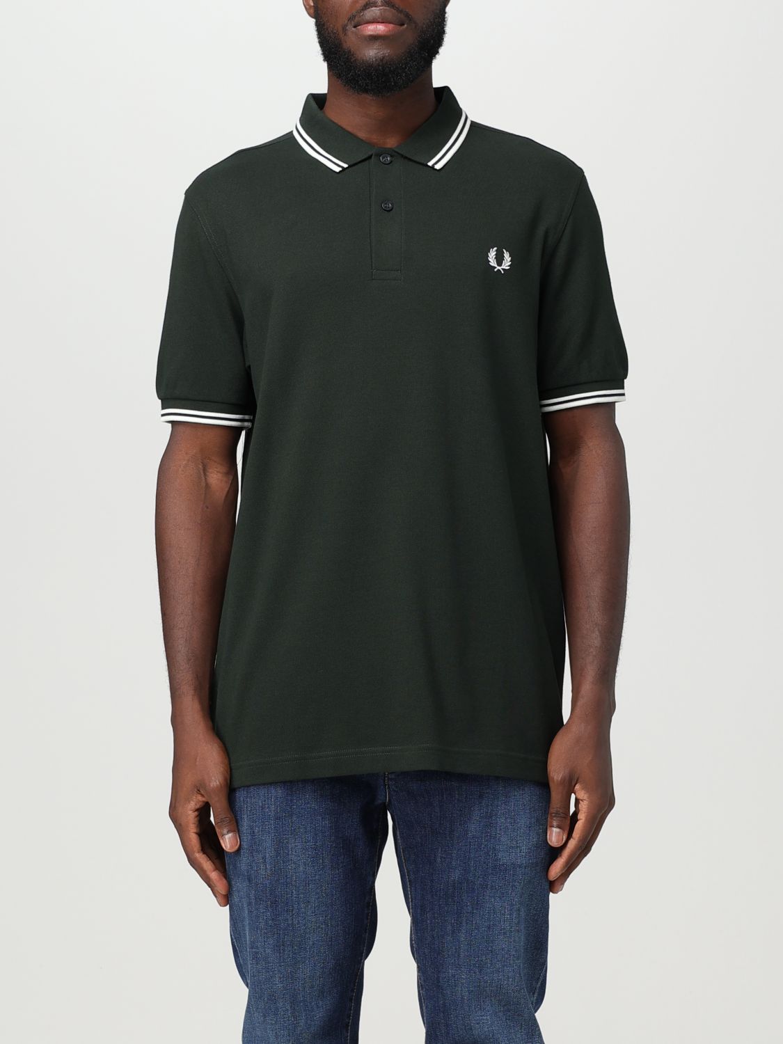 Fred Perry Polo Shirt  Men In Grass Green