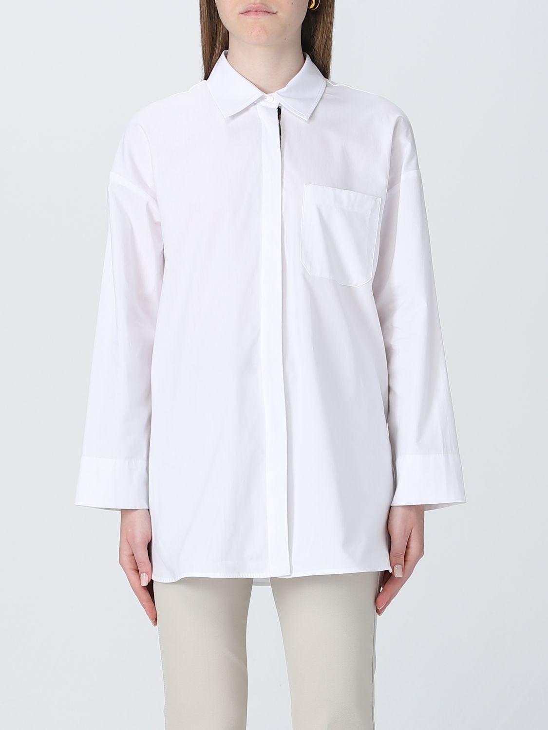 S MAX MARA: shirt in cotton - White | S Max Mara shirt 2391160839600 ...