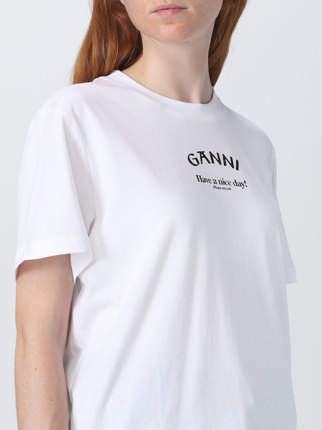 GANNI: t-shirt for woman - Yellow  Ganni t-shirt T3631 online at