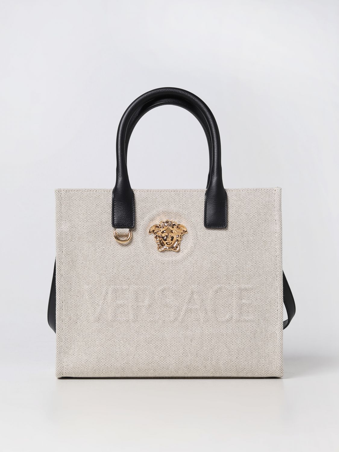 VERSACE: La Medusa bag in canvas with logo - Rope  Versace handbag  10058611A03494 online at