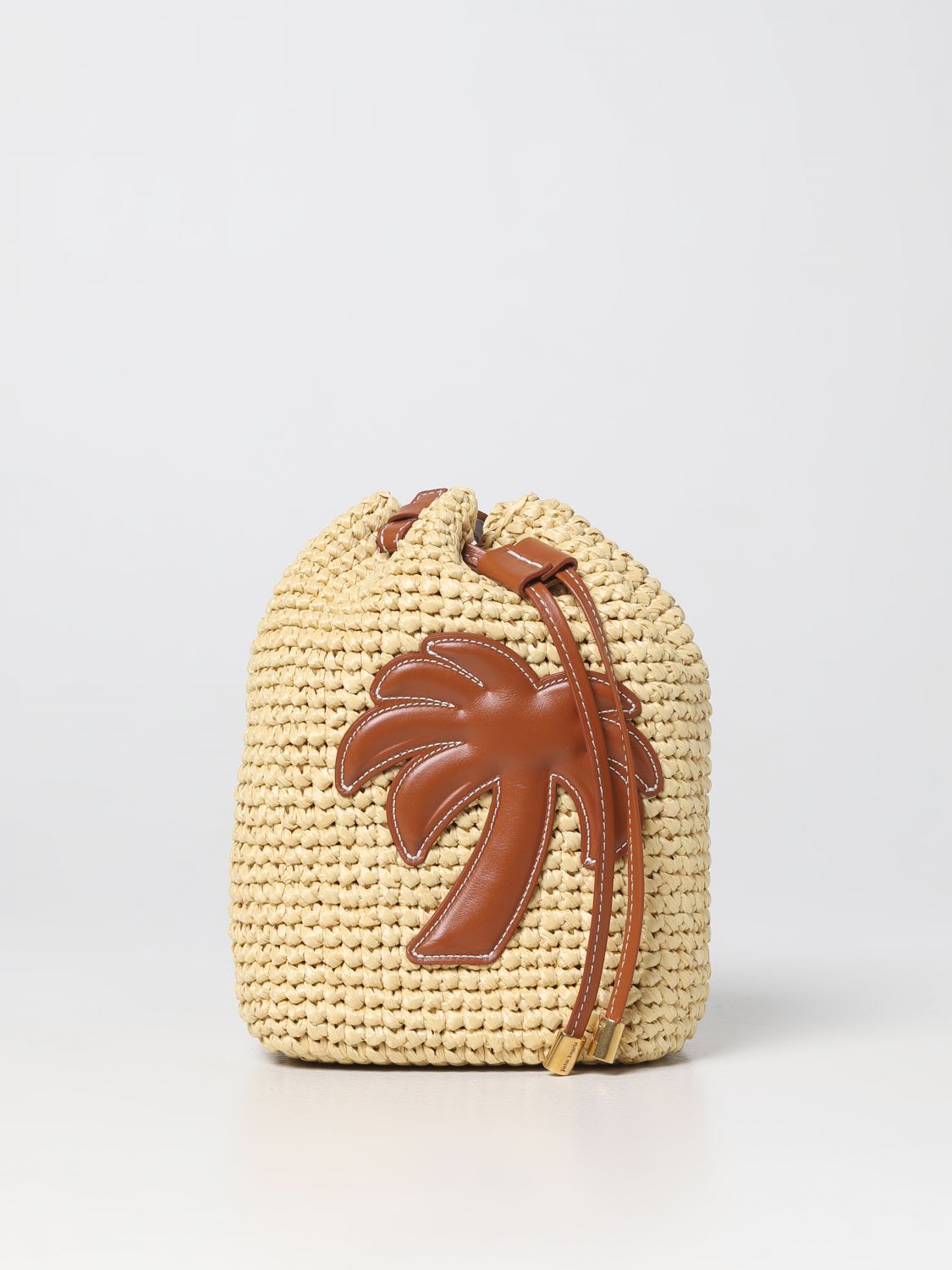 Palm Rafia Basket Bag in neutrals - Palm Angels® Official