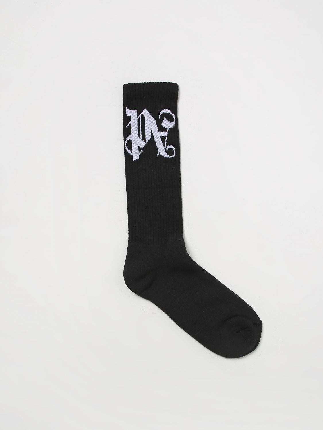 PALM ANGELS SOCKS IN STRETCH COTTON WITH JACQUARD MONOGRAM,E50459002