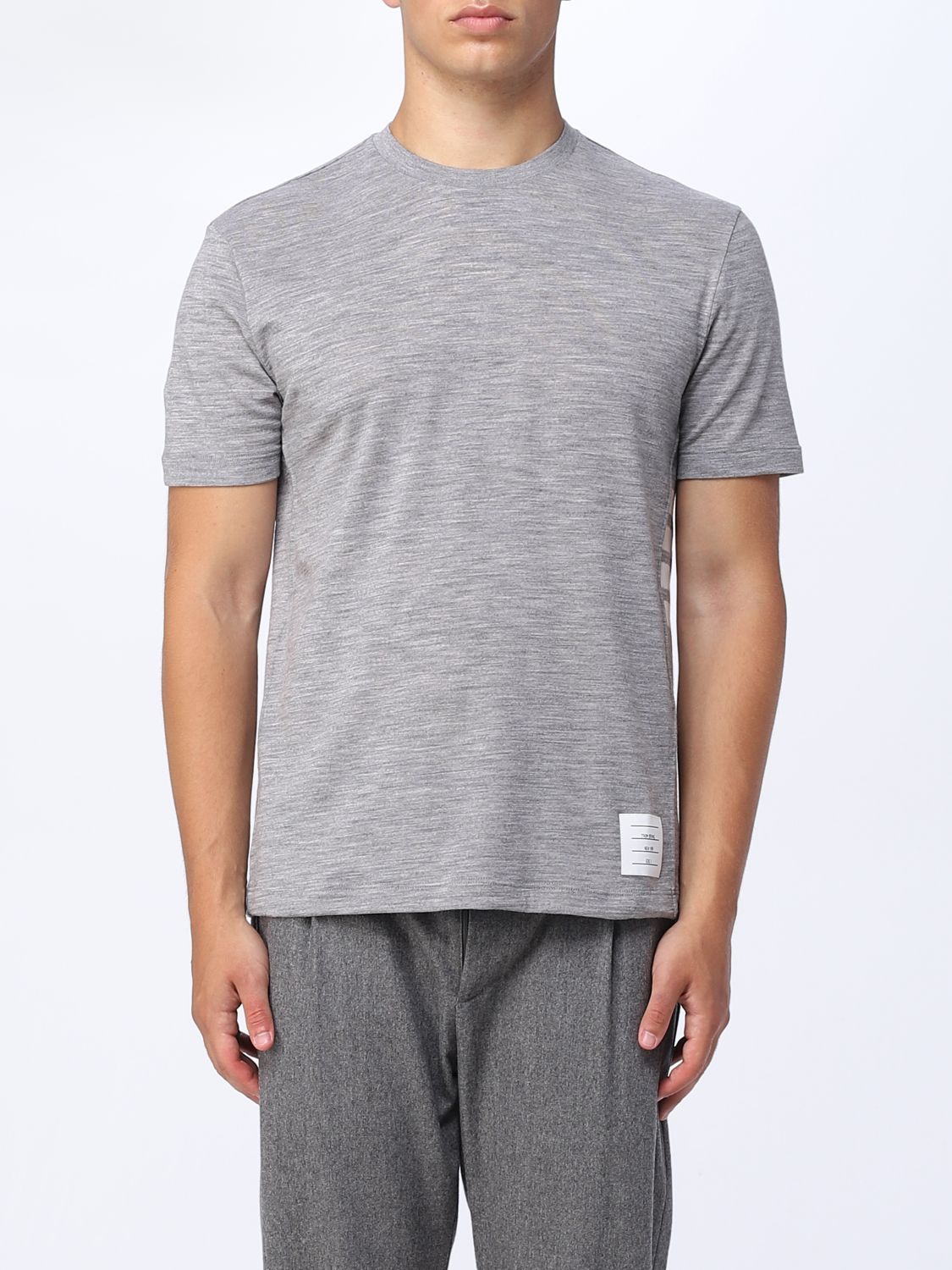Shop Thom Browne Wool T-shirt In Grey